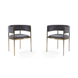 Envie II Dining Chair - (Set of 2) - Giselle Dark Charcoal