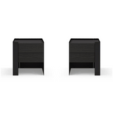 Tunica Bedside Table - Black Oak - Pair