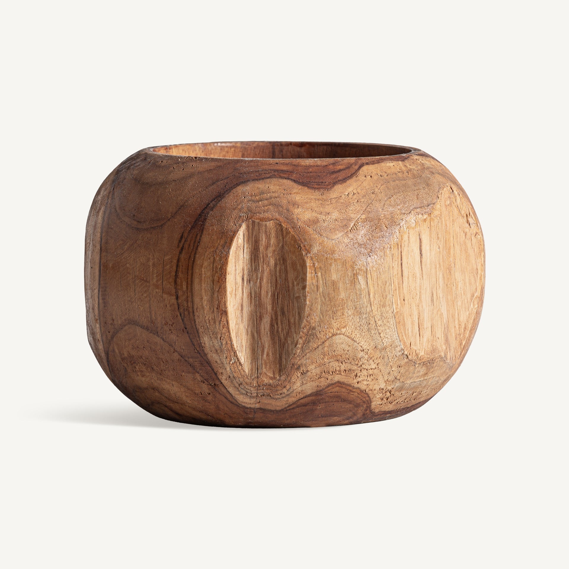 Humble Teak Wood Vase - 19cm - Maison Rêves UK