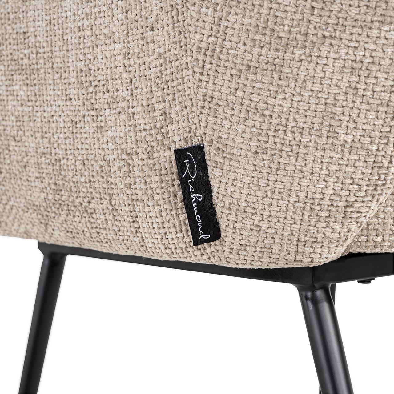 Jenthe Dining Chair with Black Metal Legs by Richmond Interiors - Maison Rêves UK