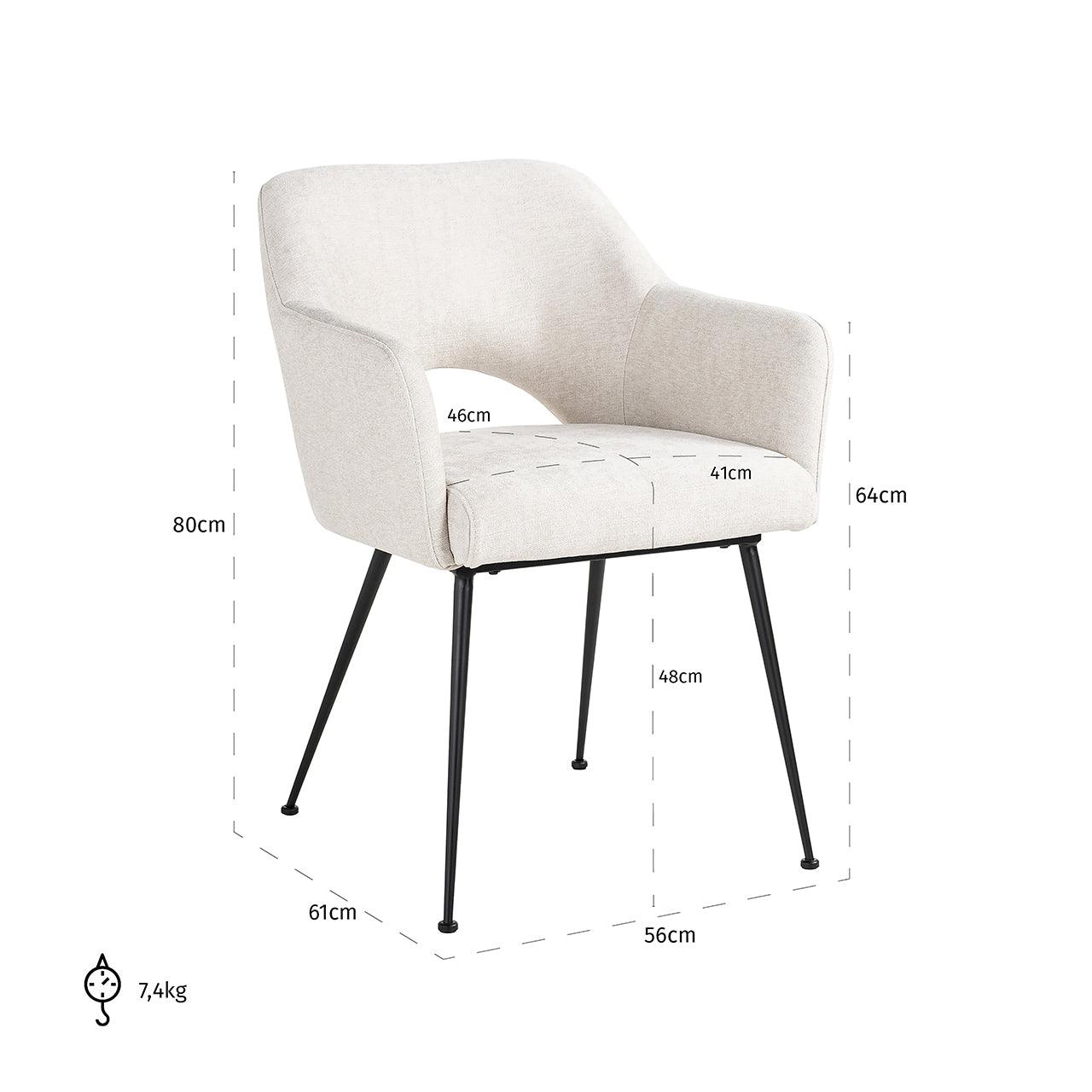 Jenthe Dining Chair with Black Metal Legs by Richmond Interiors - Maison Rêves UK