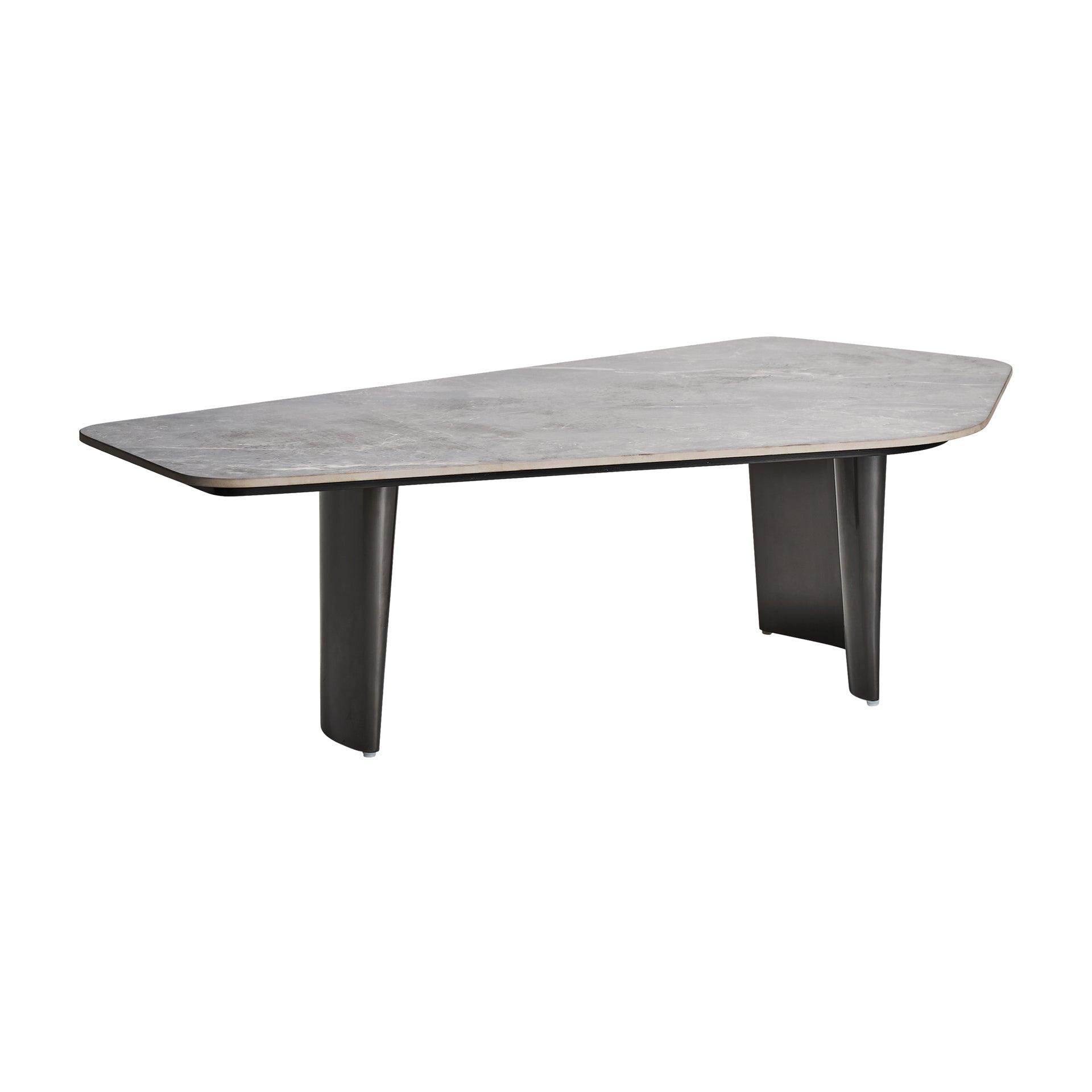 Kalvatn Steel Coffee Table Marble Top - Maison Rêves UK