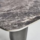 Kalvatn Steel Coffee Table Marble Top - Maison Rêves UK