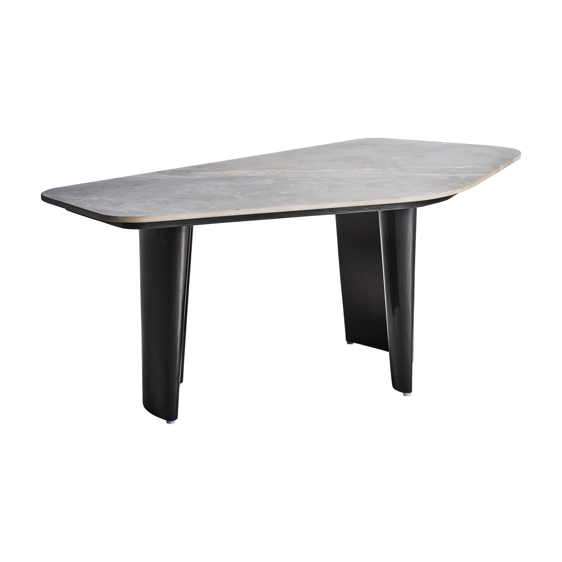 Kalvatn Steel Coffee Table Marble Top - Small - Maison Rêves UK