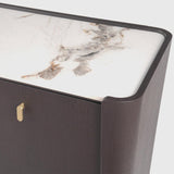 Kelly 2 Door Espresso Oak Cabinet Ceramic Marble by Eccotrading Design London - Maison Rêves UK