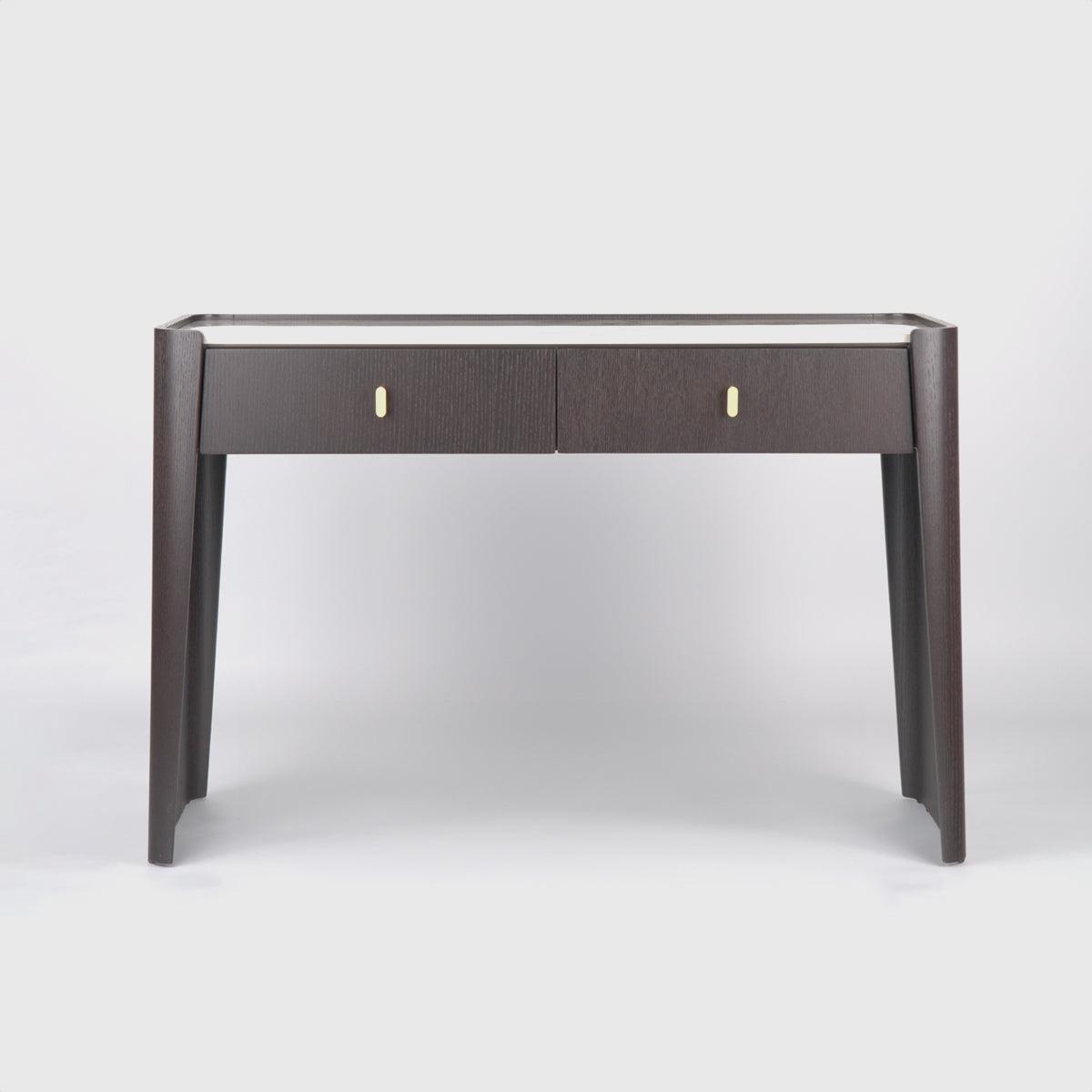 Kelly 2 Drawer Espresso Oak Console Table and Ceramic Marble by Eccotrading Design London - Maison Rêves UK