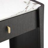 Kelly 2 Drawer Espresso Oak Console Table and Ceramic Marble by Eccotrading Design London - Maison Rêves UK