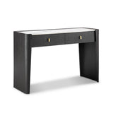 Kelly 2 Drawer Console Table Dark Walnut and Ceramic Marble by Eccotrading Design London