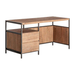 Killeany Mango Wood Desk Iron Accents - Maison Rêves UK