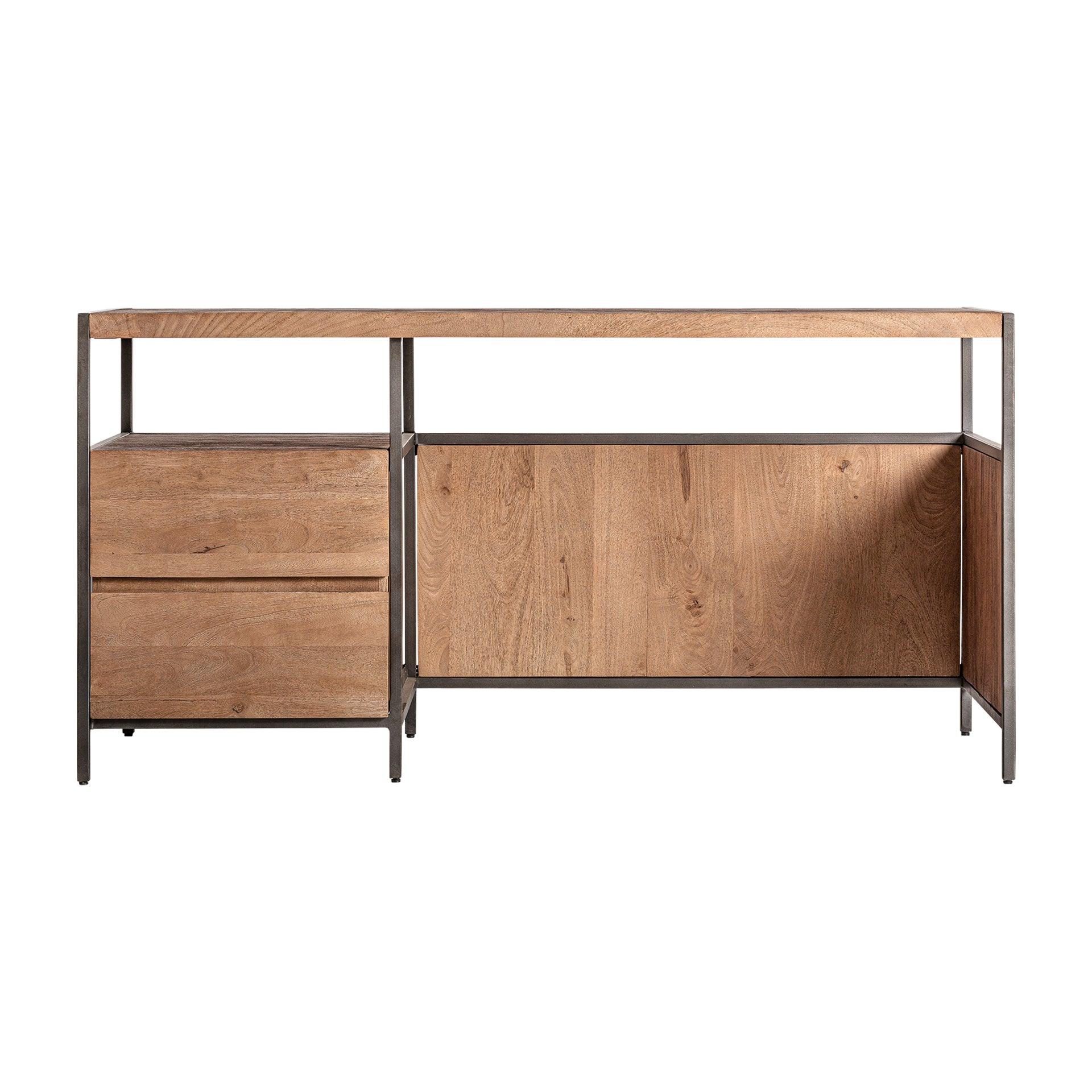 Killeany Mango Wood Desk Iron Accents - Maison Rêves UK