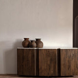 Konz Mango Wood Sideboard Marble Top - Maison Rêves UK