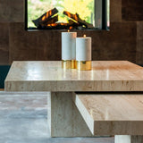 La Cantera Set of 2 Travertine Square Coffee Tables by Richmond Interiors - Maison Rêves UK