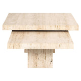 La Cantera Set of 2 Travertine Square Coffee Tables by Richmond Interiors - Maison Rêves UK