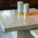 La Cantera Set of 2 Travertine Square Coffee Tables by Richmond Interiors - Maison Rêves UK