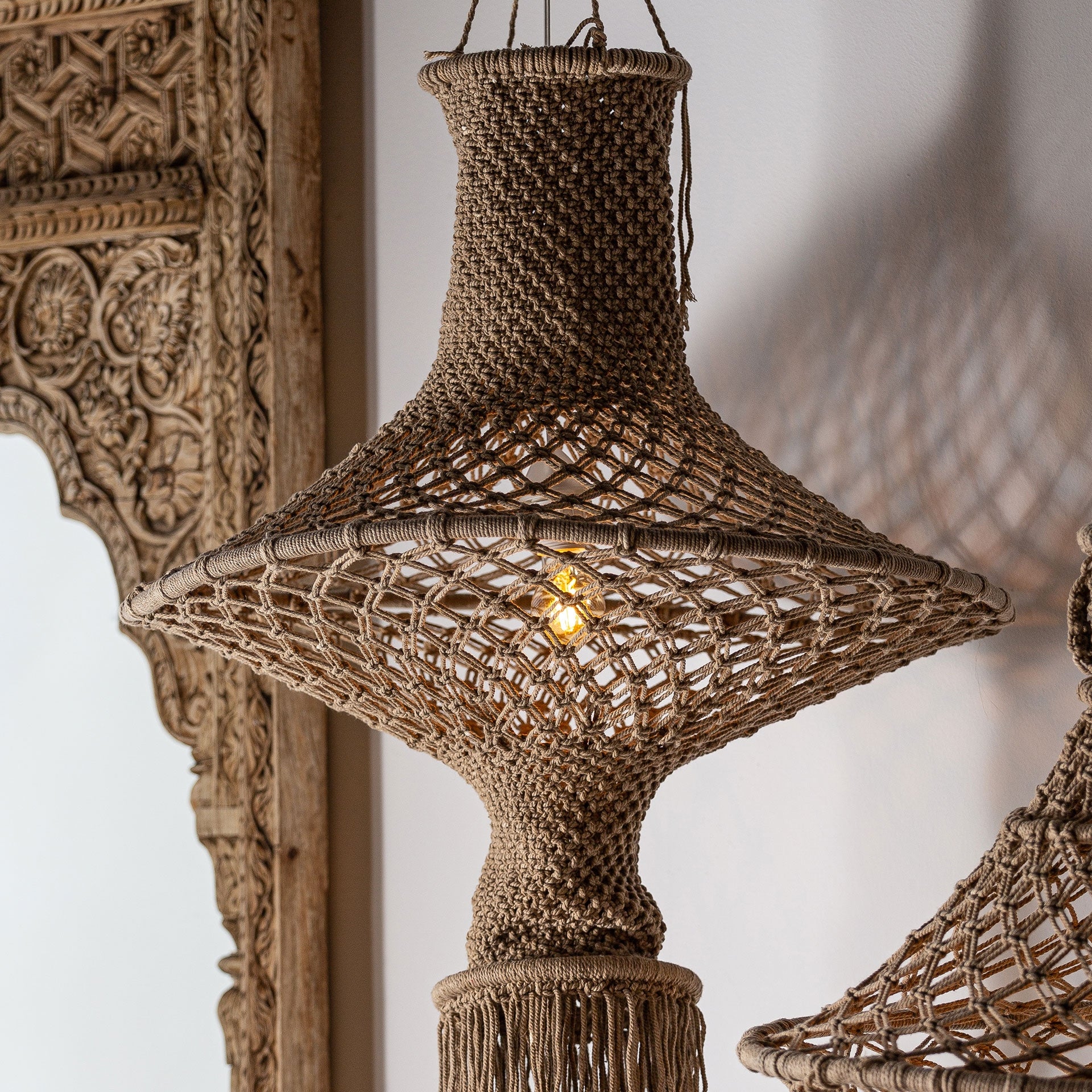 Bera Cotton Ceiling Lamp - Maison Rêves UK