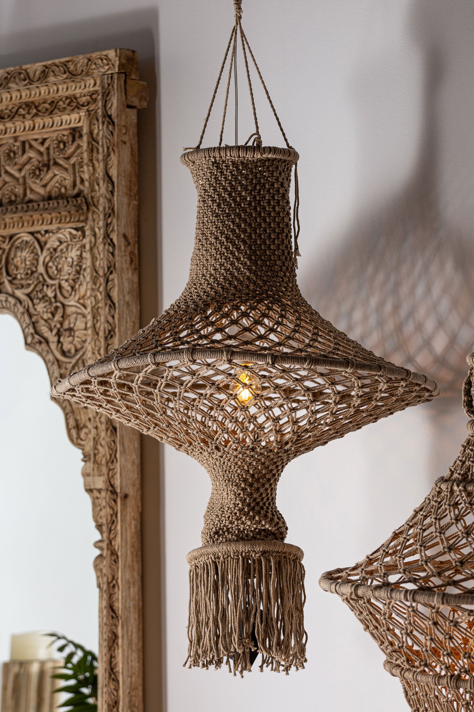 Bera Cotton Ceiling Lamp - Maison Rêves UK