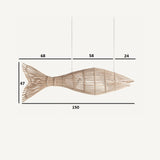Fish Rattan Ceiling Lamp - 104cm - Maison Rêves UK