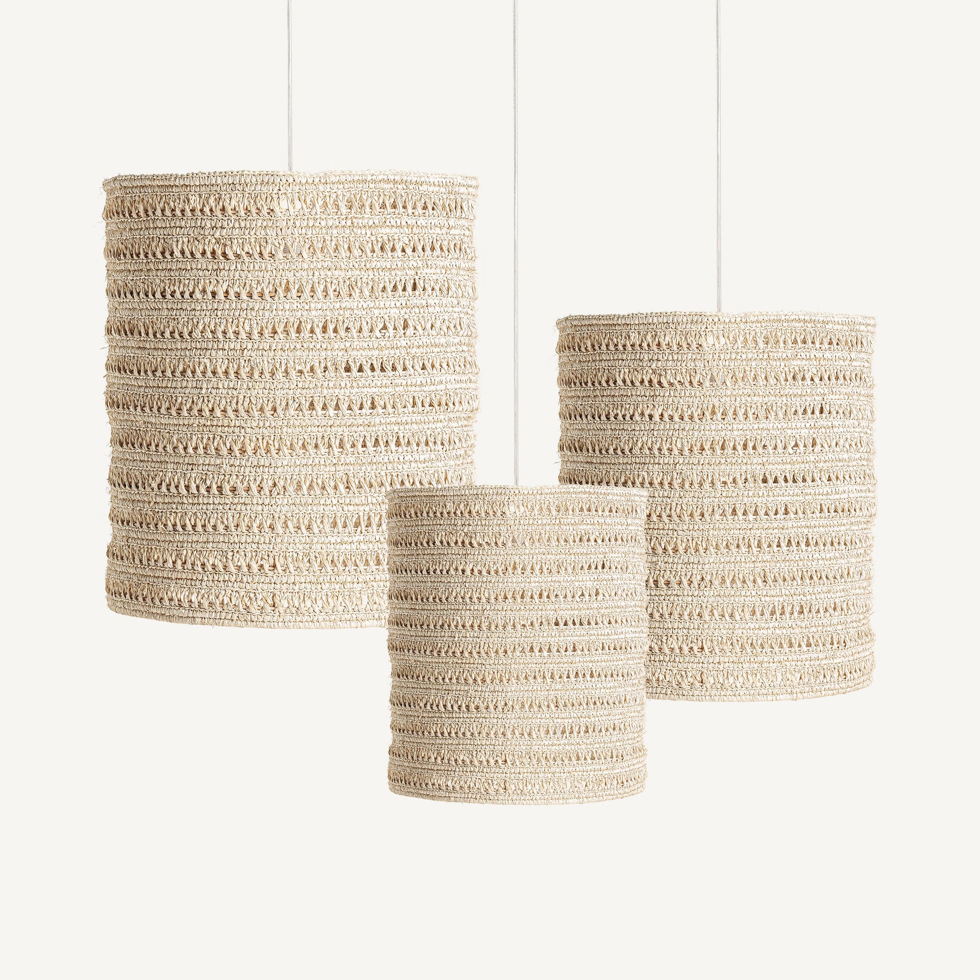 Meuzac Natural Fibre Ceiling Lamp (Set of 3) - Maison Rêves UK