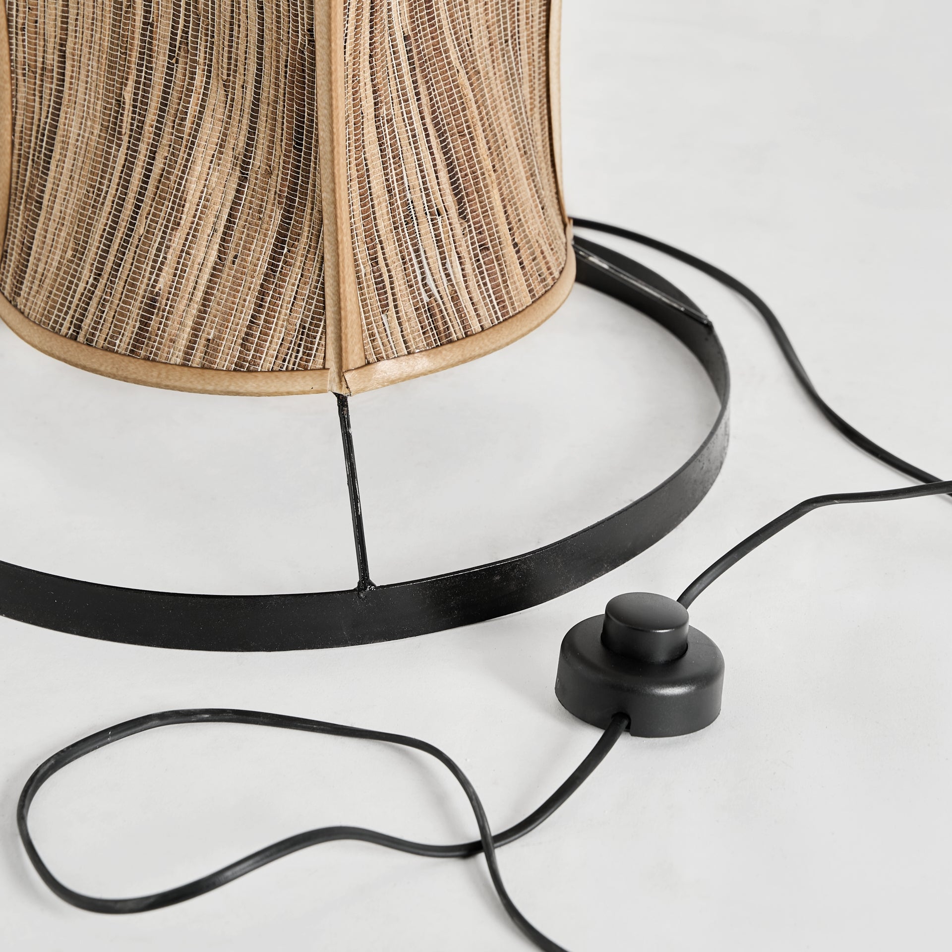 Lauzun Beige Natural Fibre Floor Lamp - Maison Rêves UK