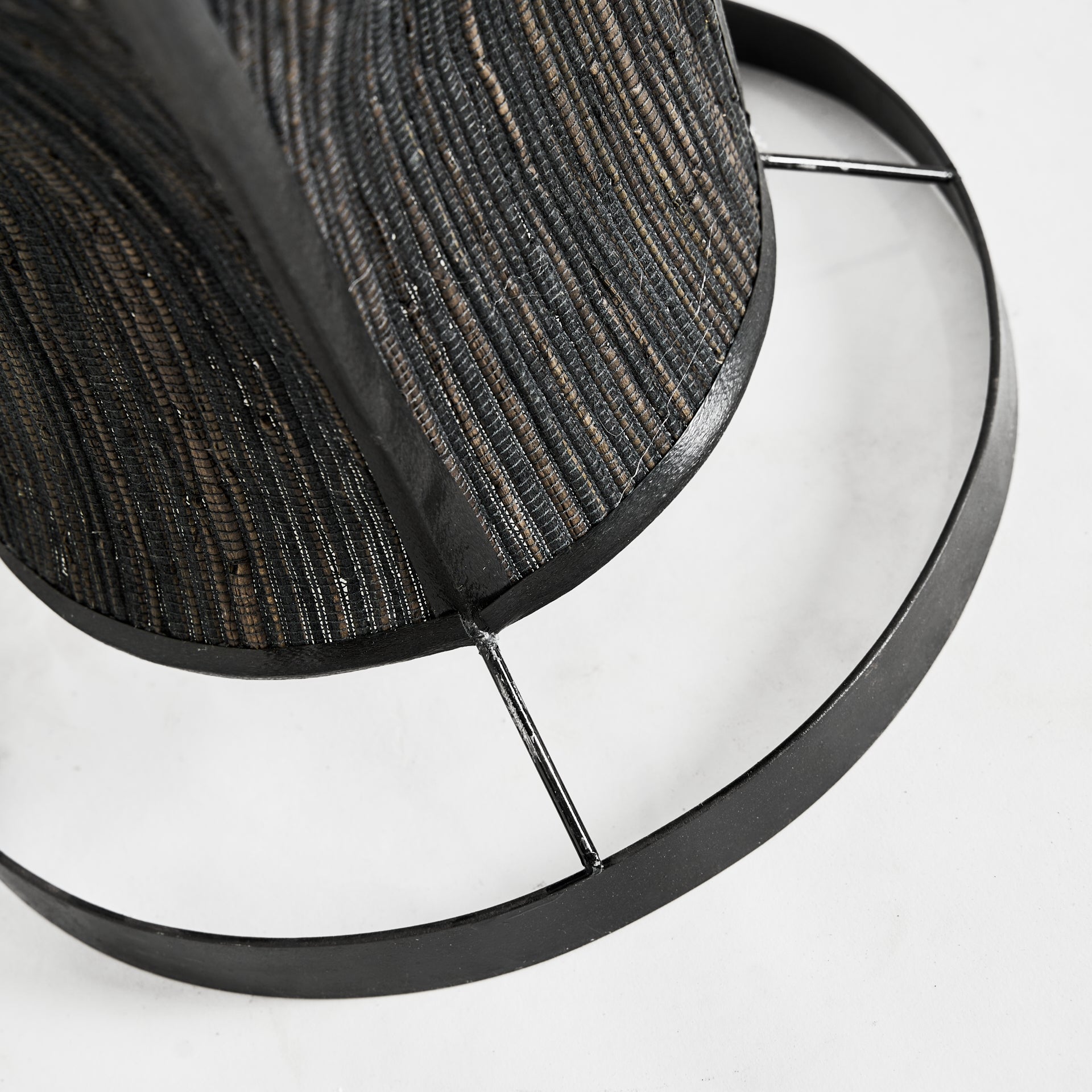 Lauzun Black Natural Fibre Floor Lamp - Maison Rêves UK