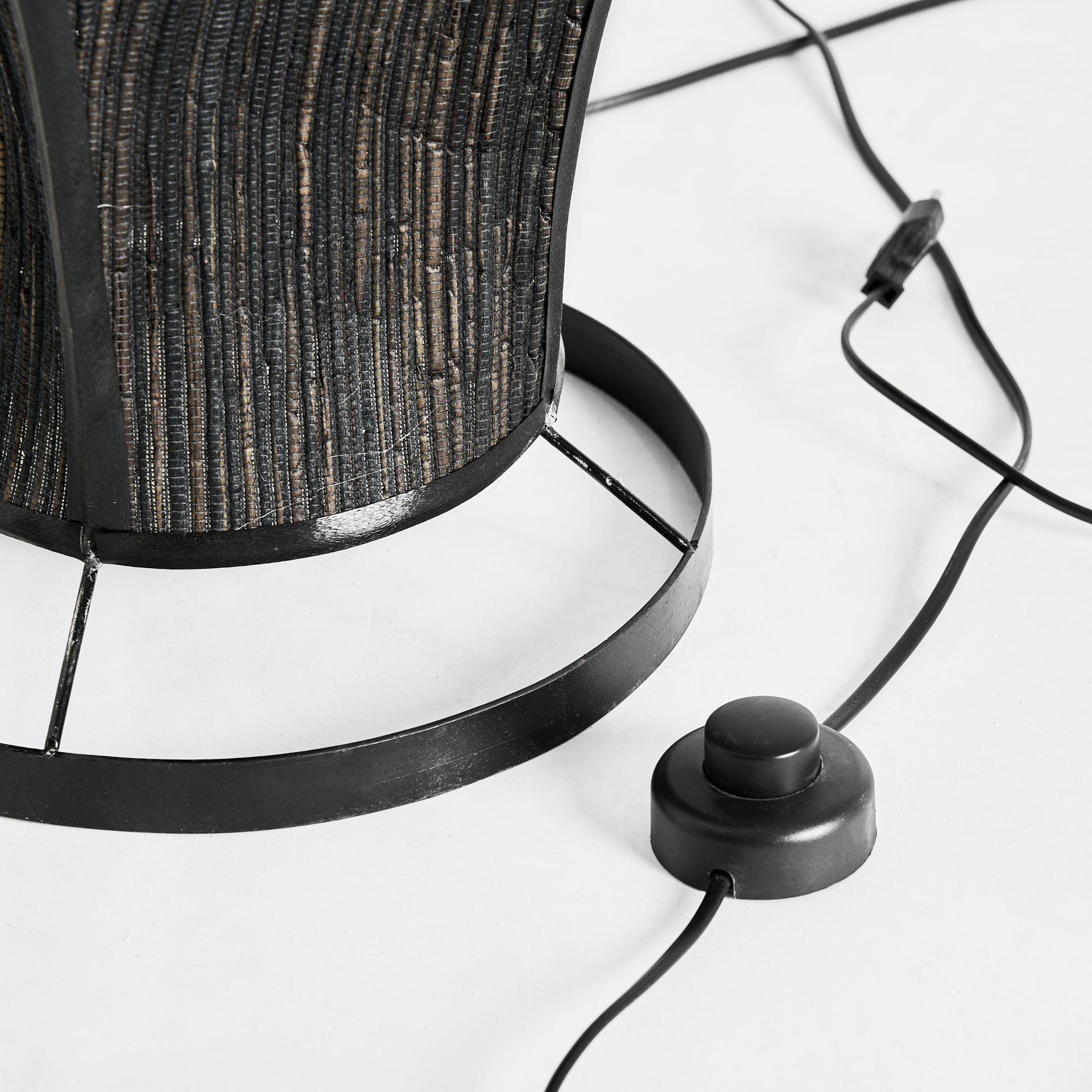 Lauzun Black Natural Fibre Floor Lamp - Maison Rêves UK