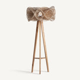 Varsha Teak Wood Floor Lamp - Maison Rêves UK