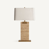 Lahen Light Brown Travertine Table Lamp - Maison Rêves UK