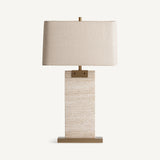 Lahen Beige Travertine Table Lamp - Maison Rêves UK
