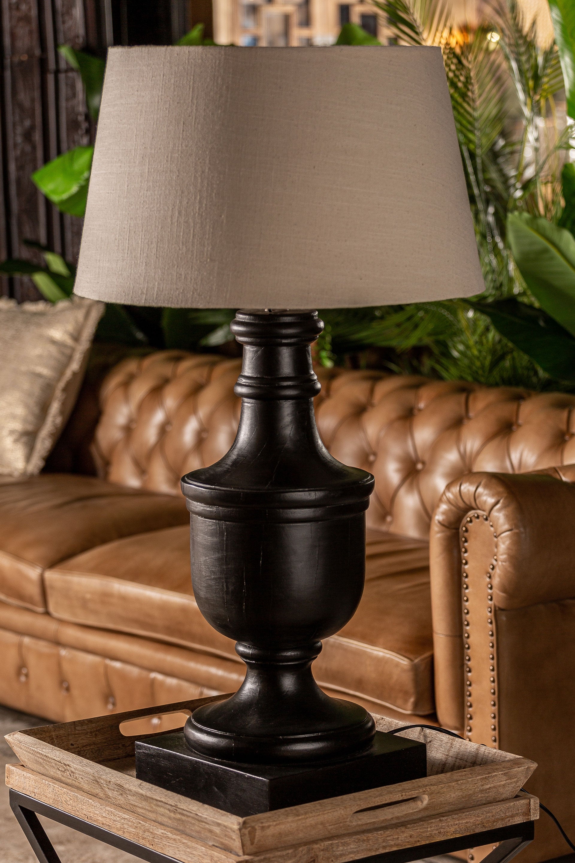 Nohen Mango Wood Table Lamp - Maison Rêves UK