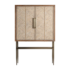 Laugna Mango Wood Cabinet Bone Inlay - Maison Rêves UK