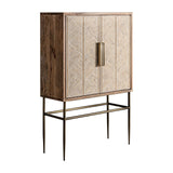 Laugna Mango Wood Cabinet Bone Inlay - Maison Rêves UK