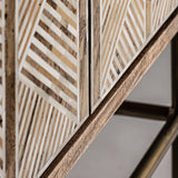 Laugna Mango Wood Cabinet Bone Inlay - Maison Rêves UK