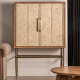 Laugna Mango Wood Cabinet Bone Inlay - Maison Rêves UK