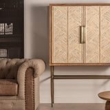 Laugna Mango Wood Cabinet Bone Inlay - Maison Rêves UK