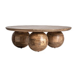 Laugna Mango Wood Circular Coffee Table - Maison Rêves UK