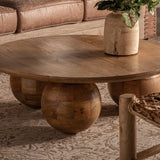 Laugna Mango Wood Circular Coffee Table - Maison Rêves UK