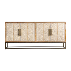 Laugna Mango Wood Sideboard Bone Inlay - Maison Rêves UK