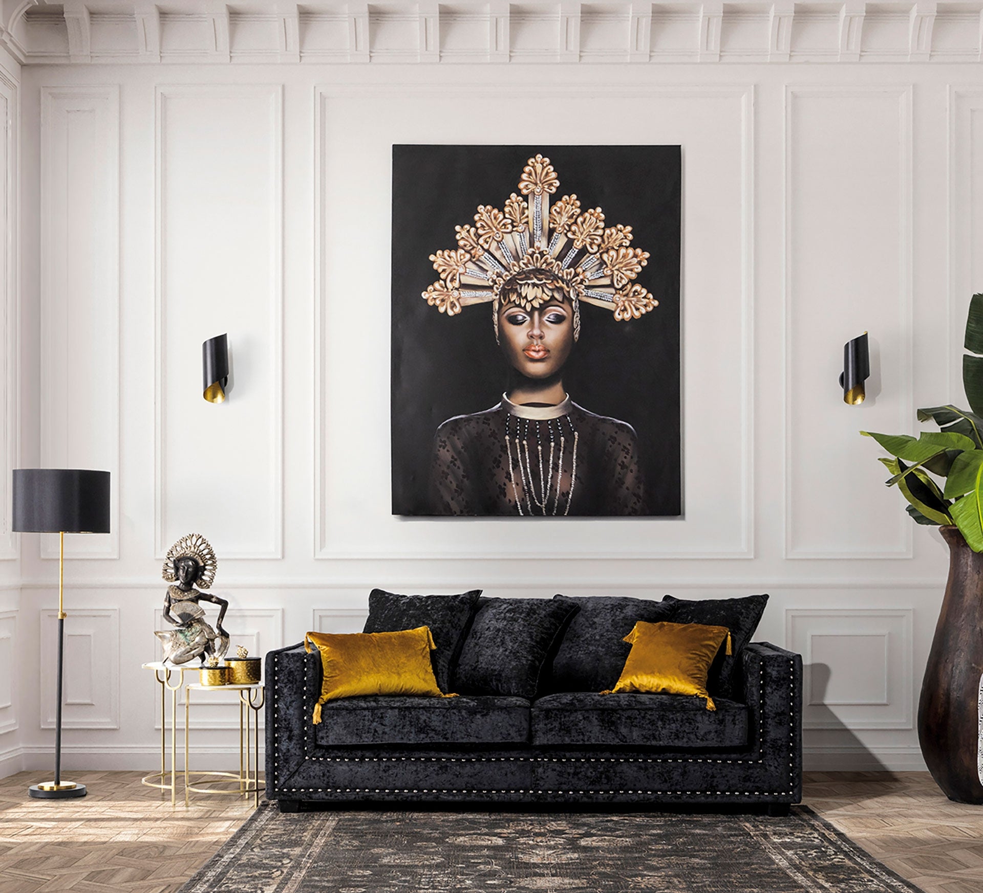 Niurka Black Canvas - Maison Rêves UK