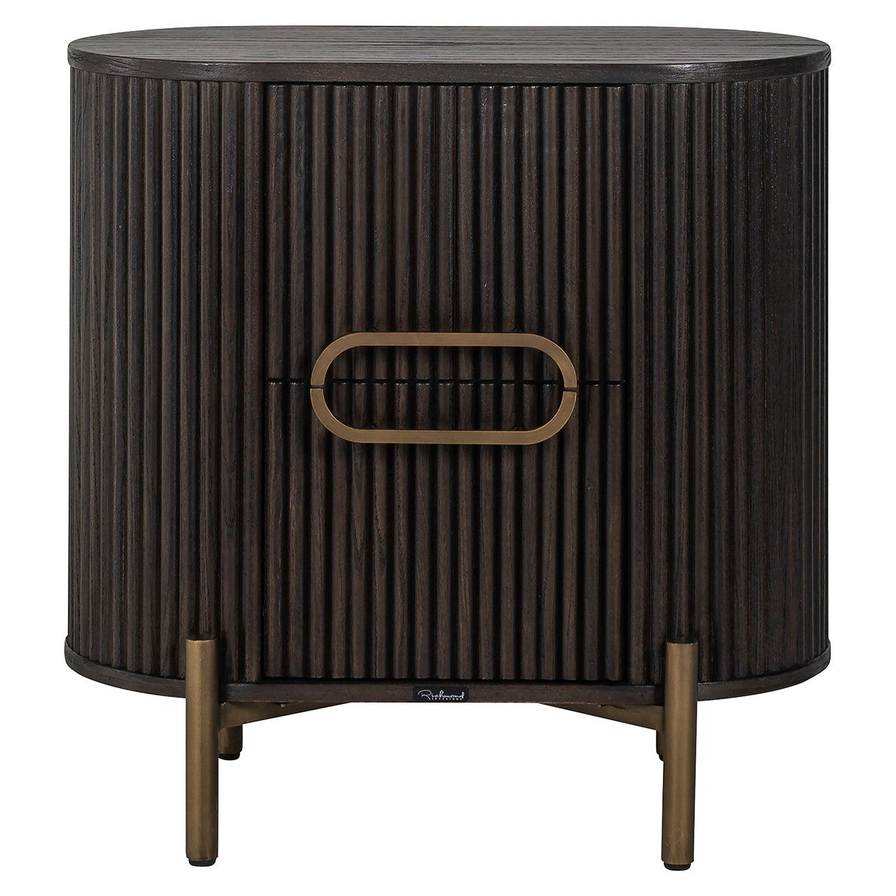 Luxor Brown Wood Cabinet with Brushed Gold Feet by Richmond Interiors - Maison Rêves UK