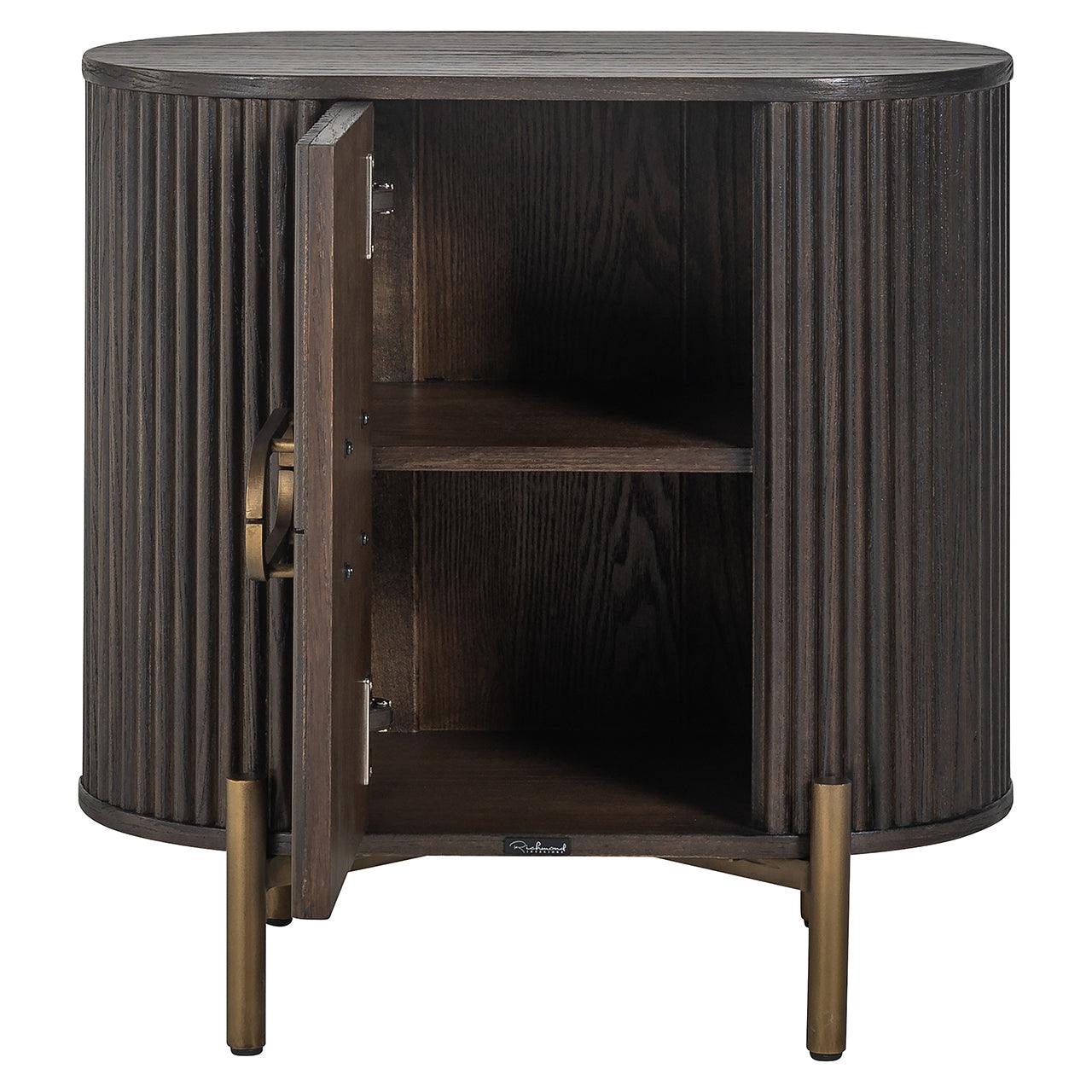 Luxor Brown Wood Cabinet with Brushed Gold Feet by Richmond Interiors - Maison Rêves UK