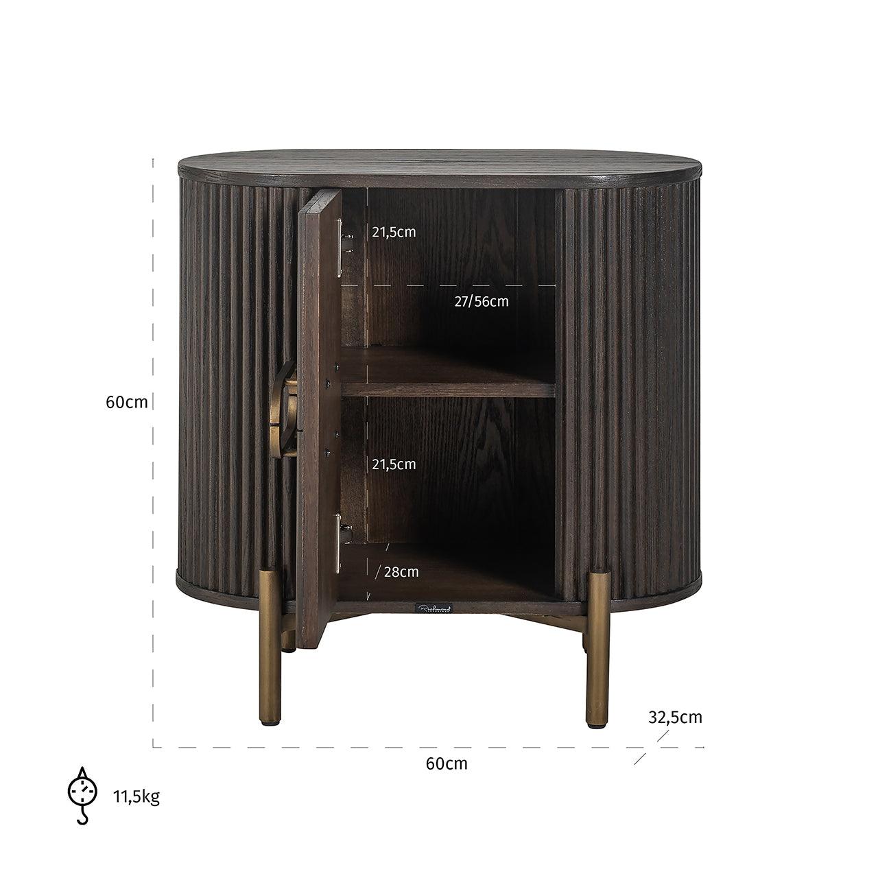 Luxor Brown Wood Cabinet with Brushed Gold Feet by Richmond Interiors - Maison Rêves UK