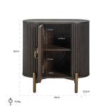 Luxor Brown Wood Cabinet with Brushed Gold Feet by Richmond Interiors - Maison Rêves UK