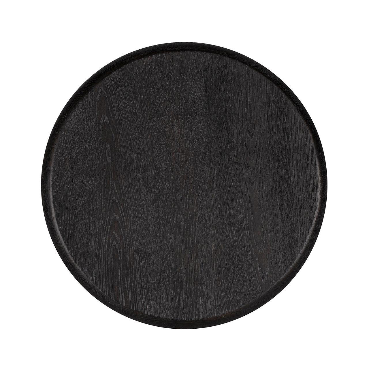 Macaron Circular Black Rustic End Table with Metal Base by Richmond Interiors - Maison Rêves UK