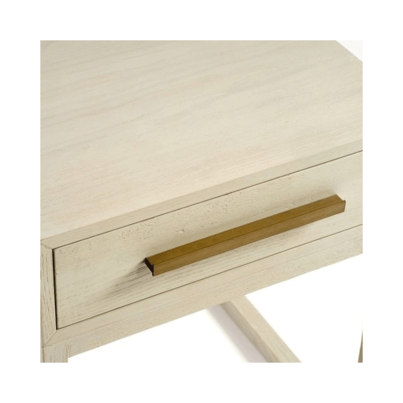 Martos Off White Oak Wood Bedside Table - Maison Rêves UK