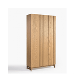 Menorca Natural Oak Tall Cabinet with 3 Doors - Maison Rêves UK