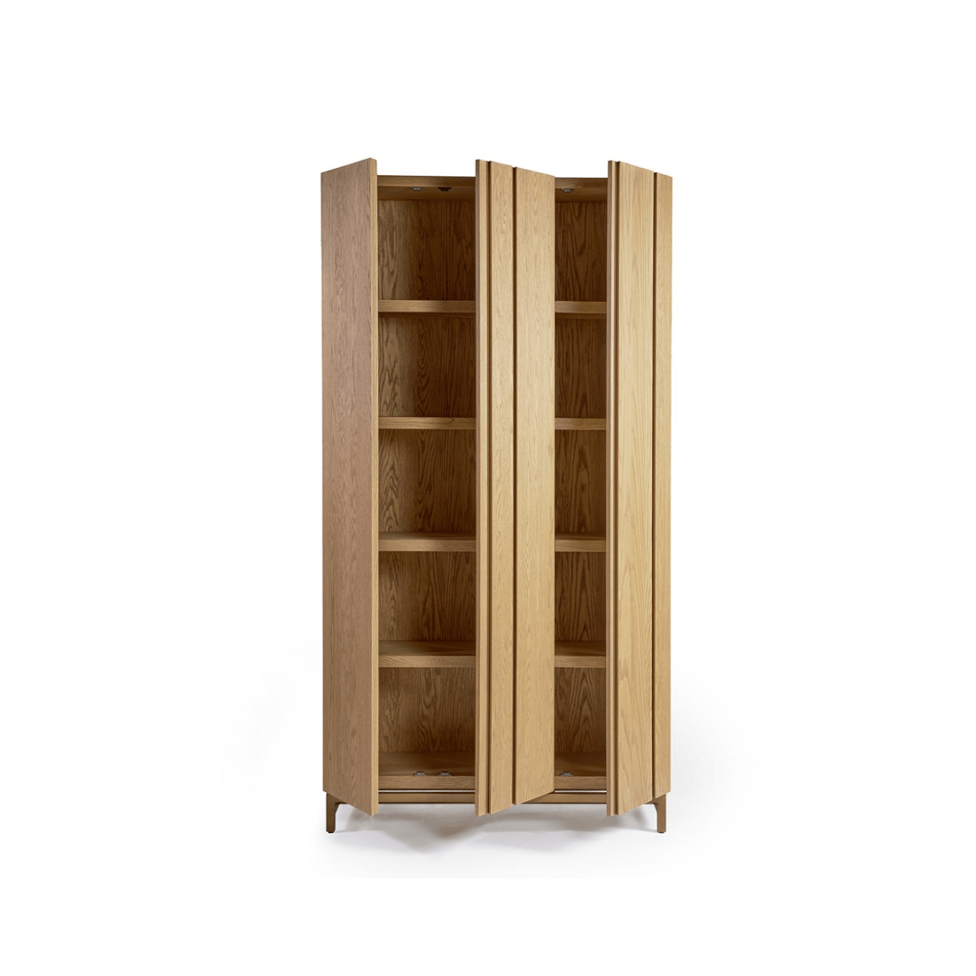 Menorca Natural Oak Tall Cabinet with 3 Doors - Maison Rêves UK