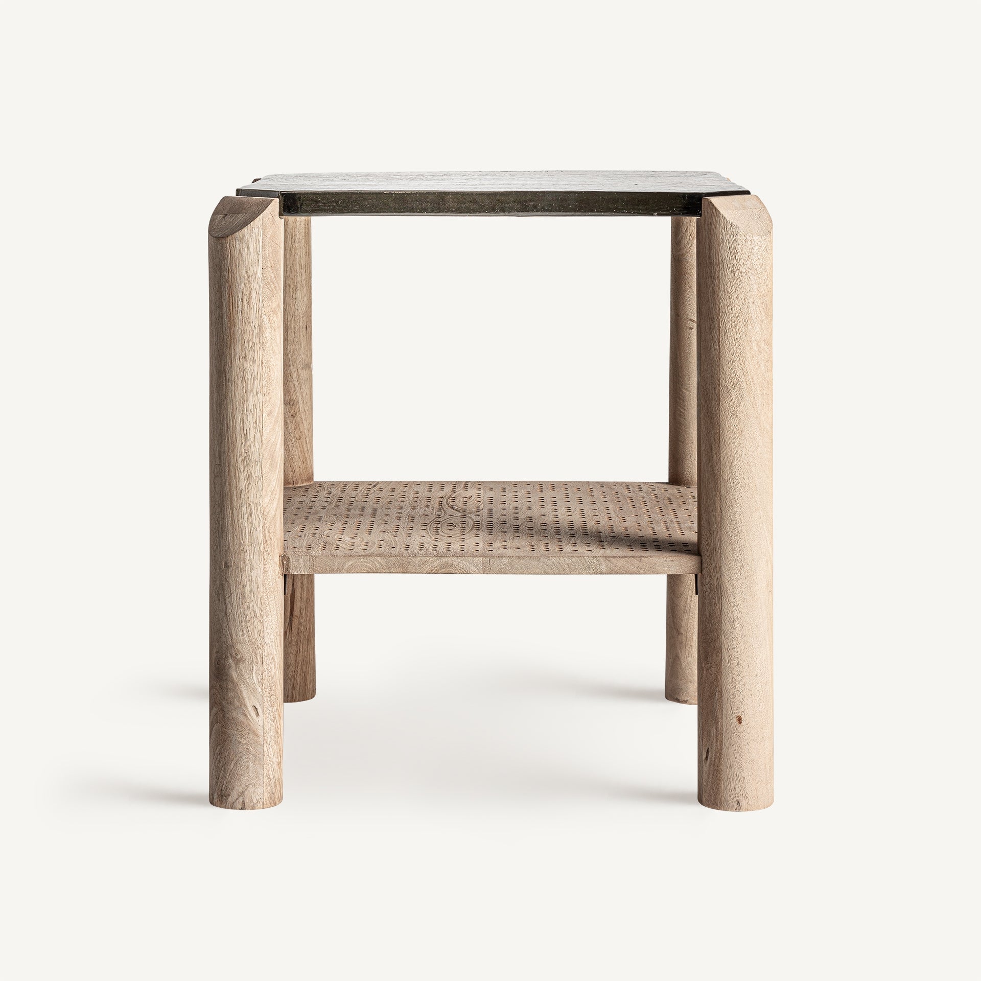 Jacquard Mango Wood Side Table - 57cm - Maison Rêves UK