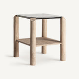 Jacquard Mango Wood Side Table - 57cm - Maison Rêves UK