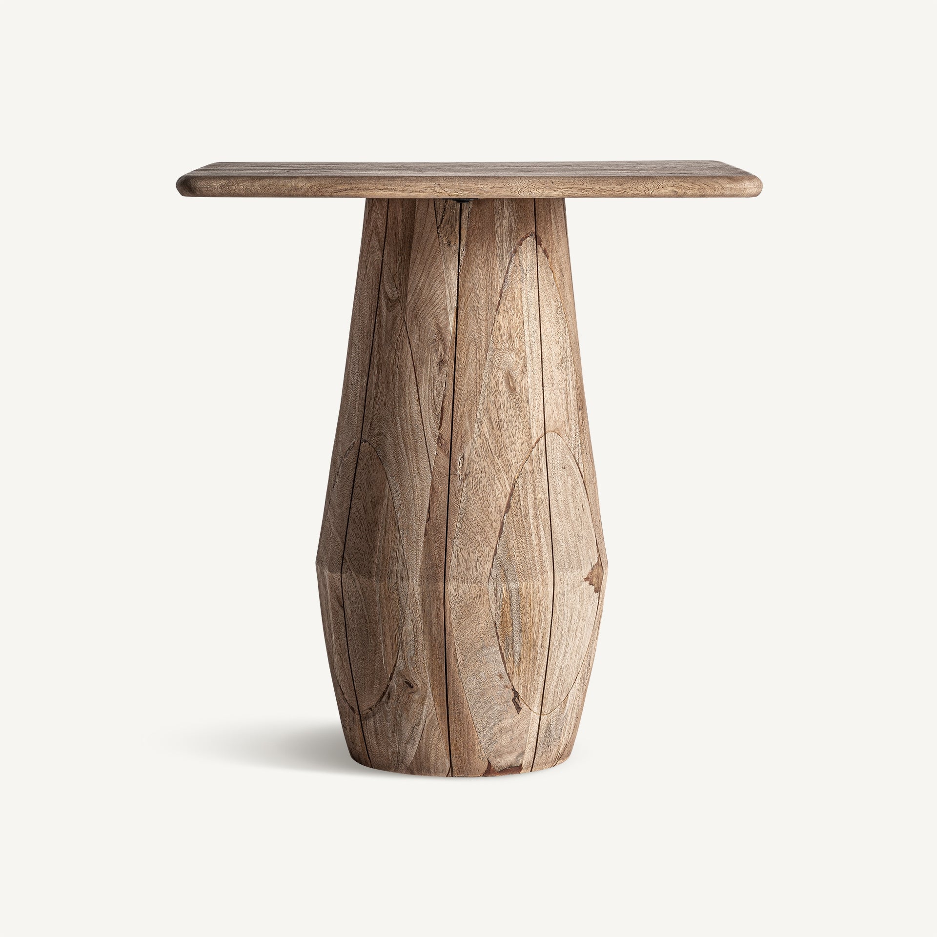 Jacquard Mango Wood Side Table - 67cm - Maison Rêves UK