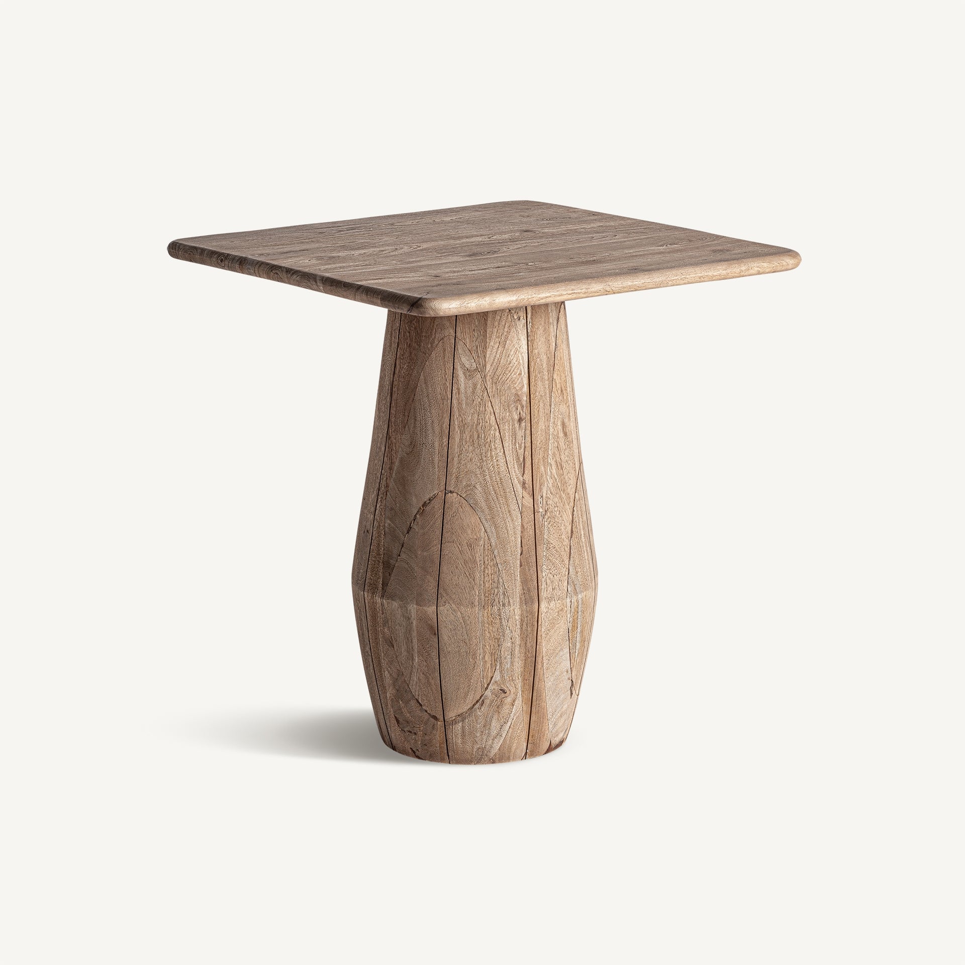 Jacquard Mango Wood Side Table - 67cm - Maison Rêves UK
